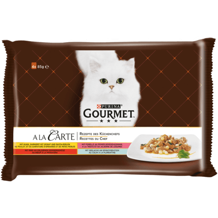 GOURMET™ A la Carte Rezepte des Küchenchefs mit Huhn, Rind, Forelle, Seelachs