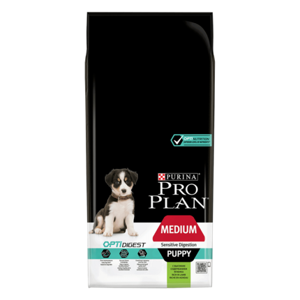 PRO PLAN® MEDIUM PUPPY für sensible Verdauung mit OPTIDIGEST reich an Lamm