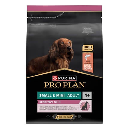 PRO PLAN SMALL & MINI ADULT für sensible Haut mit OPTIDERMA reich an Lachs