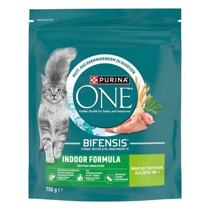 PURINA ONE Indoor Formula Katzenfutter reich an Truthahn und Vollkorn-Getreide