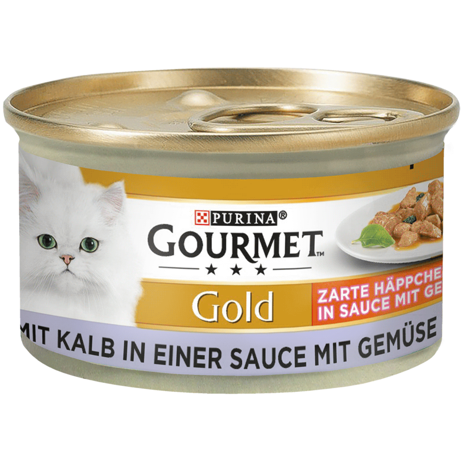 GOURMET™ Gold Zarte Häppchen in Sauce mit Gemüse mit Kalb in einer Sauce mit Gemüse