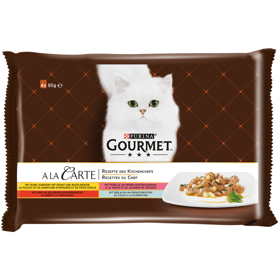 GOURMET™ A la Carte Rezepte des Küchenchefs mit Huhn, Rind, Forelle, Seelachs