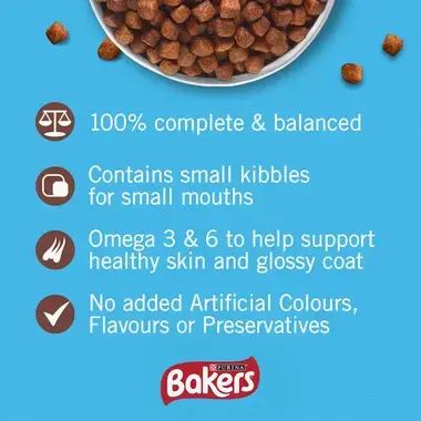 BAKERS® Meaty Meals™ with Beef Small Dog Dry Food 