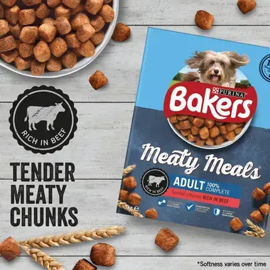 BAKERS® Meaty Meals™ with Beef Adult Dry Dog Food