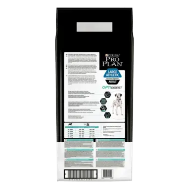 PRO PLAN® LARGE ATHLETIC ADULT für sensible Verdauung mit OPTIDIGEST reich an Lamm Rückseite