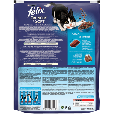 FELIX® Crunchy & Soft mit Lachs, Thunfisch und Gemüse Rückseite