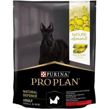 PRO PLAN® NATURE ELEMENTS NATURAL DEFENSE SMALL & MINI ADULT reich an Rind Vorderansicht