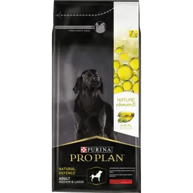 PRO PLAN® NATURE ELEMENTS NATURAL DEFENSE MEDIUM & LARGE ADULT reich an Rind Vorderansicht