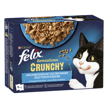 FELIX® Sensations Crunchy Geschmacksvielfalt aus dem Wasser Seitenansicht