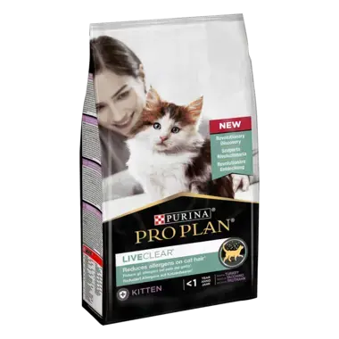 PRO PLAN® LIVECLEAR® Kittenfutter <1 reich an Truthahn Seitenansicht