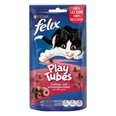 FELIX Play Tubes Truthahn- und Schinkengeschmack Vorderansicht