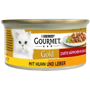 GOURMET Gold Zarte Häppchen in Sauce mit Huhn & Leber Seitenansicht