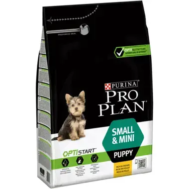 PRO PLAN® SMALL & MINI PUPPY mit OPTISTART reich an Huhn Seitenansicht