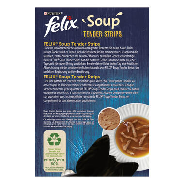 FELIX® Soup Tender Strips Geschmackvielfalt aus dem Wasser Rückseite