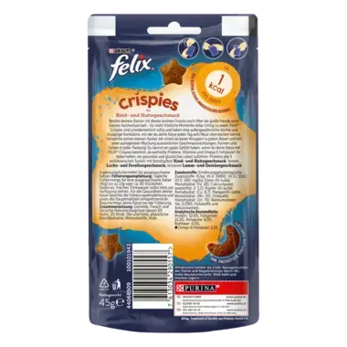 FELIX Crispies mit Rind- & Huhngeschmack Rückseite