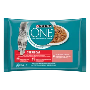 PURINA ONE Sterilcat mit Lachs und Karotten Vorderansicht