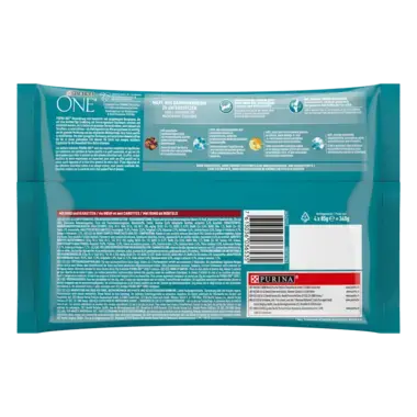PURINA ONE SENSITIVE mit Thunfisch und Karotten Rückseite