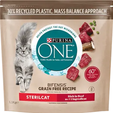 Purina ONE® Bifensis® Grain free recipe Adult cat, Rich in Beef