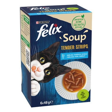FELIX® Soup Tender Strips Geschmackvielfalt aus dem Wasser Seitenansicht