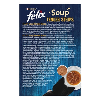 FELIX® Soup Tender Strips Geschmackvielfalt aus dem Wasser Rückseite