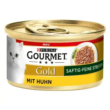 GOURMET Gold Saftig-feine Streifen mit Huhn