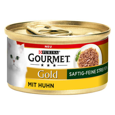 GOURMET Gold Saftig-feine Streifen mit Huhn