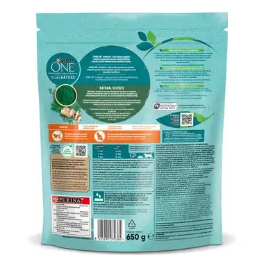 Purina ONE DUAL NATURE mit Spirulina für kastrierte Katzen reich an Rind Vorderansicht