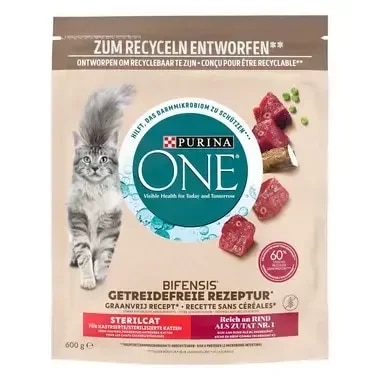 PURINA ONE® GRAIN FREE Sterilcat, Reich an Rind