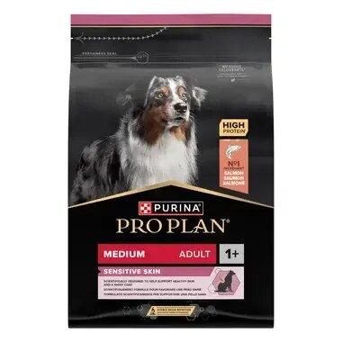 PRO PLAN MEDIUM ADULT für sensible Haut mit OPTIDERMA reich an Lachs