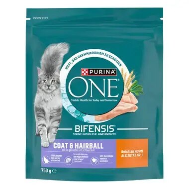 PURINA ONE Coat & Hairball Katzenfutter reich an Huhn und Vollkorn-Getreide