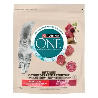 PURINA ONE® GRAIN FREE Sterilcat, Reich an Rind