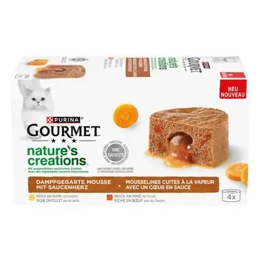 GOURMET Nature's Creations Dampfgegarte Mousse mit Saucenherz